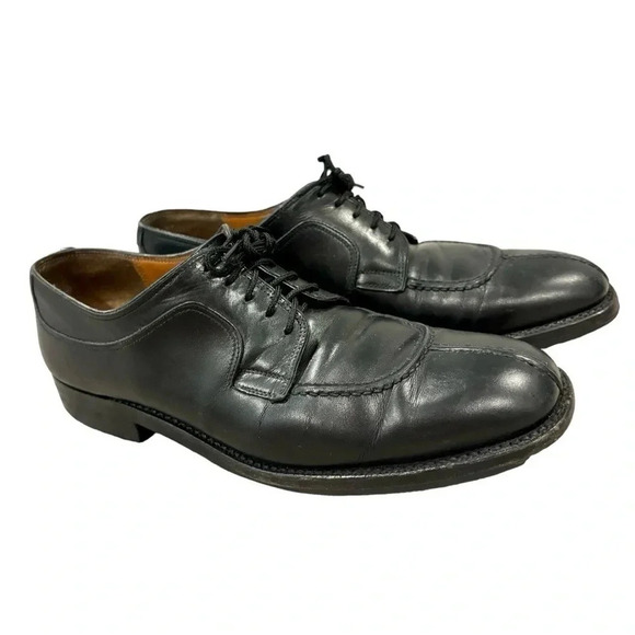 Salvatore Ferragamo Black Leather Apron Toe Derby Dress Shoes Mens Size 8 Italy main image 4